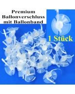 Premium Ballonverschluss mit Ballonband, 1 Stück