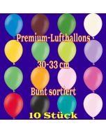Premium-Qualität Luftballons, 30 - 33 cm, bunt sortiert, 10 Stück