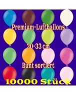 Premium-Qualität Luftballons, 30 - 33 cm, bunt sortiert, 10000 Stück
