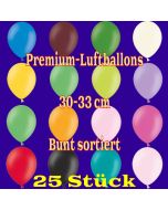 Premium-Qualität Luftballons, 30 - 33 cm, bunt sortiert, 25 Stück