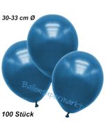 Premium Metallic Luftballons, Blau, 30-33 cm, 100 Stück