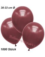 Premium Metallic Luftballons, Burgund-Maroon, 30-33 cm, 1000 Stück