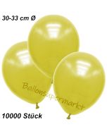 Premium Metallic Luftballons, Gelb, 30-33 cm, 10000 Stück