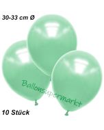 Premium Metallic Luftballons, Mintgrün, 30-33 cm, 10 Stück
