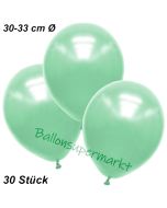 Premium Metallic Luftballons, Mintgrün, 30-33 cm, 30 Stück