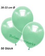 Premium Metallic Luftballons, Mintgrün, 30-33 cm, 50 Stück