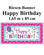 Pink & Teal Happy Birthday Riesenbanner 