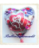 Großer Herzballon, Insider, Ballon im Ballon, Lots of Love, mit Helium zu Liebe und Valentinstag