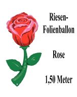 Riesengroße Rose, Luftballon aus Folie mit helium zu Valentinstag und Liebe, schwebender Liebesbotschafter