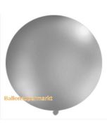 Großer Rund-Luftballon, Silber-Metallic, 100 cm