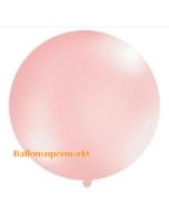Großer Rund-Luftballon, Hellrosa-Metallic, 100 cm