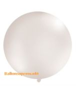 Großer Rund-Luftballon, Perlweiß-Metallic, 100 cm