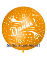 Riesen-Luftballon Danke, orange, 75 cm, Danke auf dem riesigen Ballon