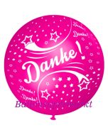 Riesen-Luftballon Danke, Pink, 75 cm, Danke auf dem riesigen Ballon