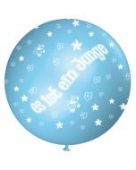 Es ist ein Junge, Riesenluftballon in Babyblau