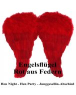 Rote Engelsflügel aus Federn zu Hen Night, Hen Party und Junggesellinnenabschied