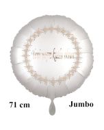 Großer Rundluftballon in Satin Weiß, 71 cm "Yeni yaşin kutlu olsun"