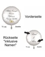 Großer Runduftballon in Satin Weiß, 71 cm "Allahin Emriyle Kizinizi Oglumuza Istemeye Geldik"