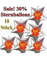 Sale! 30 % 10 Stück silberne Sternballons zur Befüllung mit Luft, zu Werbeaktionen, Rabattaktionen, Schaufensterdekoration