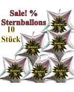 Sale! %, 10 Stück silberne Sternballons zur Befüllung mit Luft, zu Werbeaktionen, Rabattaktionen, Schaufensterdekoration