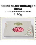 Schokoladendragees Hochzeitskonfekt in Rosa als Hochzeitsmandeln