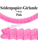 Seidenpapier-Girlande Pink, 3 Meter