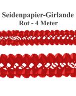 Seidenpapier-Girlande Rot, 4 Meter