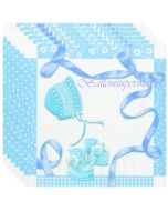 Servietten Geburt, Taufe, Babyparty Junge, Baby Shower, blau