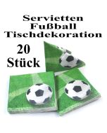 Servietten, Fußball, Tischdekoration, 20 Papierservietten, 3-lagig, 33 cm