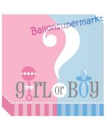 Gender Reveal Servietten, Girl or Boy?