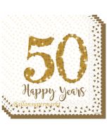 50 Happy Years, Servietten zur Goldenen Hochzeit