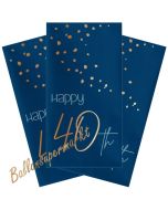 Servietten Elegant True Blue 40 zum 40. Geburtstag, 10 Stück