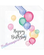 Geburtstagsservietten Happy Birthday Pastel, 20 Stück