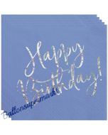 Geburtstagsservietten Happy Birthday Blau Glitter