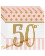 Servietten Pink Chic 50, zum 50. Geburtstag