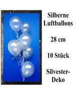 Silberne Luftballons zur Dekoration Silvester und Neujahr, 10 Stück