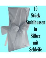 Stuhlhussen, Silber, mit Schleife, 10 Stück