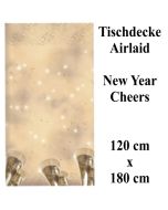 Tischdecke Silvester Dekoration, Cheers New Year, 120 x 180 cm, Airlaid