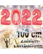 Zahlendekoration Silvester 2022 ,1 m grosse Zahlen, befüllbare Ballons aus Folie