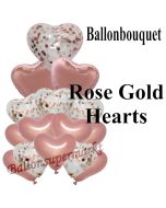 Ballon-Bouquet Rose Gold Hearts mit 10 Luftballons
