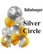 Ballon-Bouquet Silver Circle mit 11 Luftballons