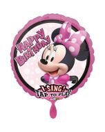 Singender Folienballon Minnie Maus zum Geburtstag