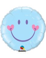 Smiley Boy Rundluftballon zu Babyparty, Geburt und Taufe ohne Helium