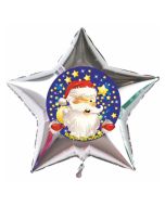Sternballon mit Weihnachtsmann im Sternenhimmel Happy Christmas