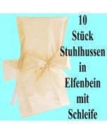 Stuhlhussen, Elfenbein, mit Schleife, 10 Stück