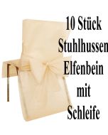 Stuhlhussen, Elfenbein, mit Schleife, 10 Stück