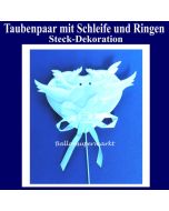 Taubenpaar-mit-Schleife-und-Ringen-Steckdekoration-Hochzeit