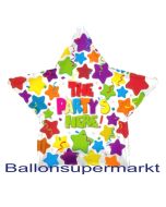 Großer Stern-Luftballon aus Folie mit Helium: The Party is here!