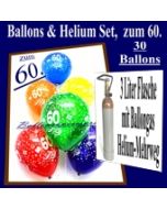 Zum 60. Geburtstag, 30 Luftballons mit Helium / inkl. Rückporto