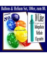 Zum 80. Geburtstag, 100 Luftballons mit Helium / inkl. Versand und Abholung